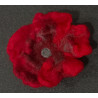 Broszka kwiatek czerwony ręcznie filcowany