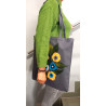 Torba shopper z filcową aplikacją - torba boho
