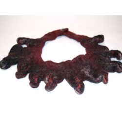 Naszyjnik filcowany ręcznie bordowy