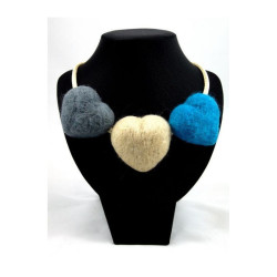 Naszyjnik z sercami filcowanymi ręcznie