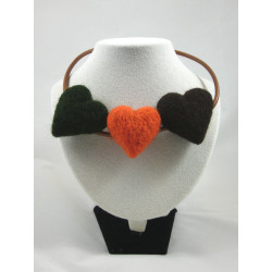 Naszyjnik z sercami filcowanymi ręcznie