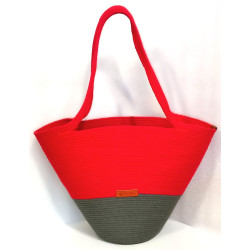 Torebka kosz handmade ze sznurka bawełnianego – torebka damska na ramię