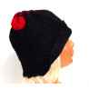 Czapka filcowana ręcznie czarno-czerwona