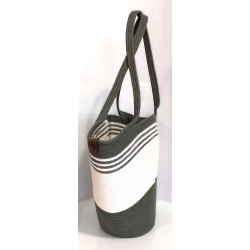 Modna torebka kosz ze sznurka bawełnianego – rękodzieło