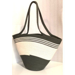 Modna torebka kosz ze sznurka bawełnianego – rękodzieło