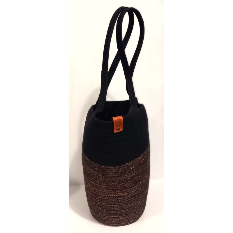 Torebka kosz handmade ze sznurka bawełnianego – torebka damska na ramię