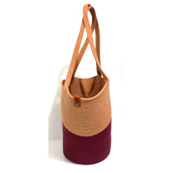 Torebka kosz uszyta ze sznurka handmade – modna torebka na co dzień