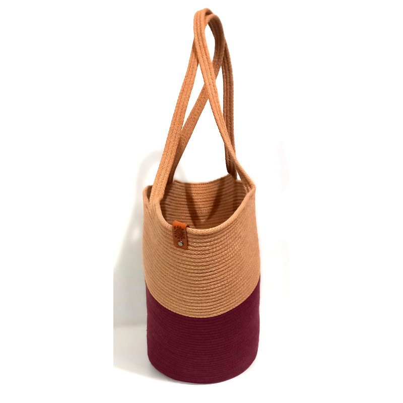 Torebka kosz uszyta ze sznurka handmade – modna torebka na co dzień