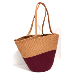 Torebka kosz uszyta ze sznurka handmade – modna torebka na co dzień