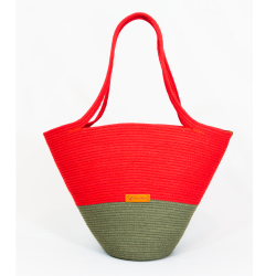 Torebka kosz handmade ze sznurka bawełnianego – torebka damska na ramię