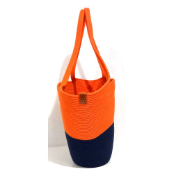 Torebka kosz ze sznurka bawełnianego – rękodzieło handmade