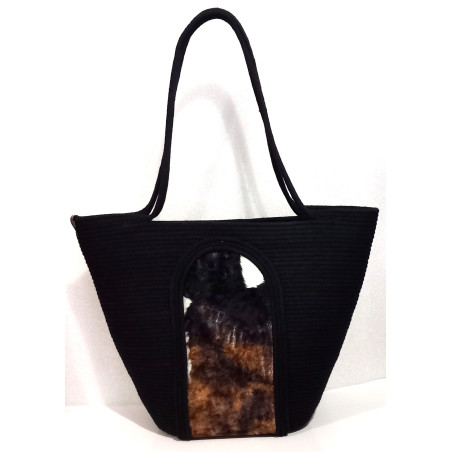 Modna torebka koszyk na ramię - animal print *19