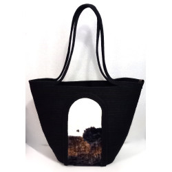 Modna torebka koszyk na ramię - animal print *19