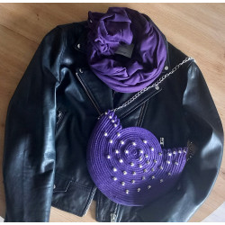 Torebka okrągła z ćwiekami - handmade