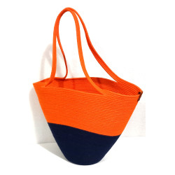 Torebka kosz ze sznurka bawełnianego – rękodzieło handmade