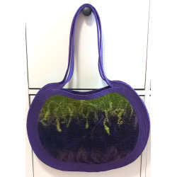 Torebka uszyta ze sznurka i ręcznie wykonanego filcu wełnianego - handmade