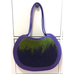 Torebka uszyta ze sznurka i ręcznie wykonanego filcu wełnianego - handmade