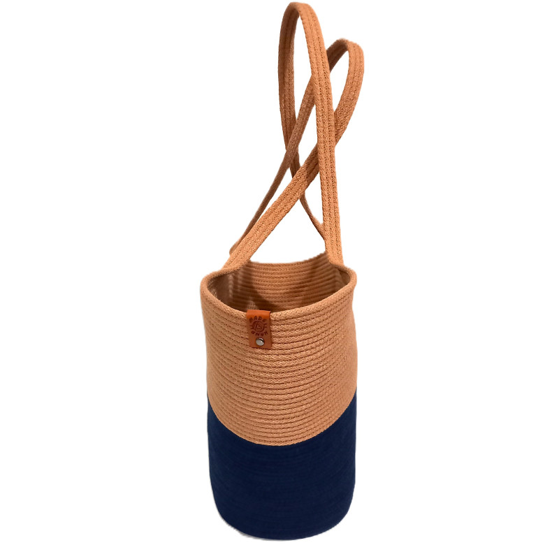 Ręcznie wykonana torebka damska kosz ze sznurka bawełnianego