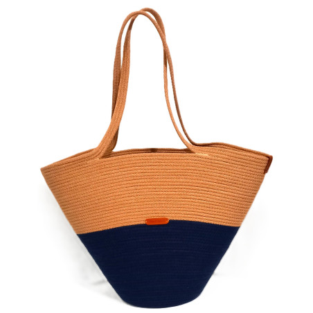 Ręcznie wykonana torebka damska kosz ze sznurka bawełnianego