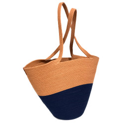 Ręcznie wykonana torebka damska kosz ze sznurka bawełnianego