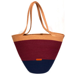 Torebka kosz uszyta ze sznurka handmade – modna torebka na co dzień