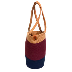 Torebka kosz uszyta ze sznurka handmade – modna torebka na co dzień