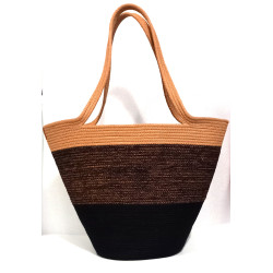 Torebka kosz ze sznurka bawełnianego handmade – modna torebka na ramię