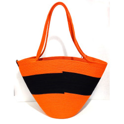 Torebka kosz uszyta ze sznurka bawełnianego – rękodzieło handmade