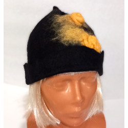 Czapka filcowana ręcznie czarna