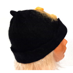 Czapka filcowana ręcznie czarna