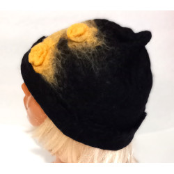 Czapka filcowana ręcznie czarna