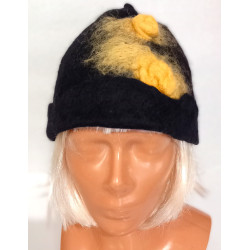 Czapka filcowana ręcznie czarna