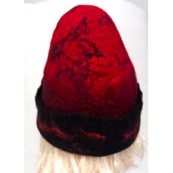 Czapka filcowana ręcznie czerwona