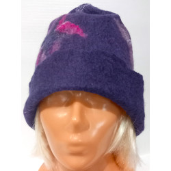 Czapka filcowana ręcznie fioletowa