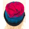 Czapka filcowana ręcznie różowo-niebieska