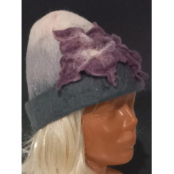 Czapka filcowana ręcznie- szara