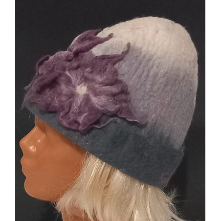 Czapka filcowana ręcznie- szara