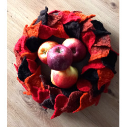 Wianek jesienny ręcznie filcowany