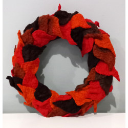 Wianek jesienny ręcznie filcowany