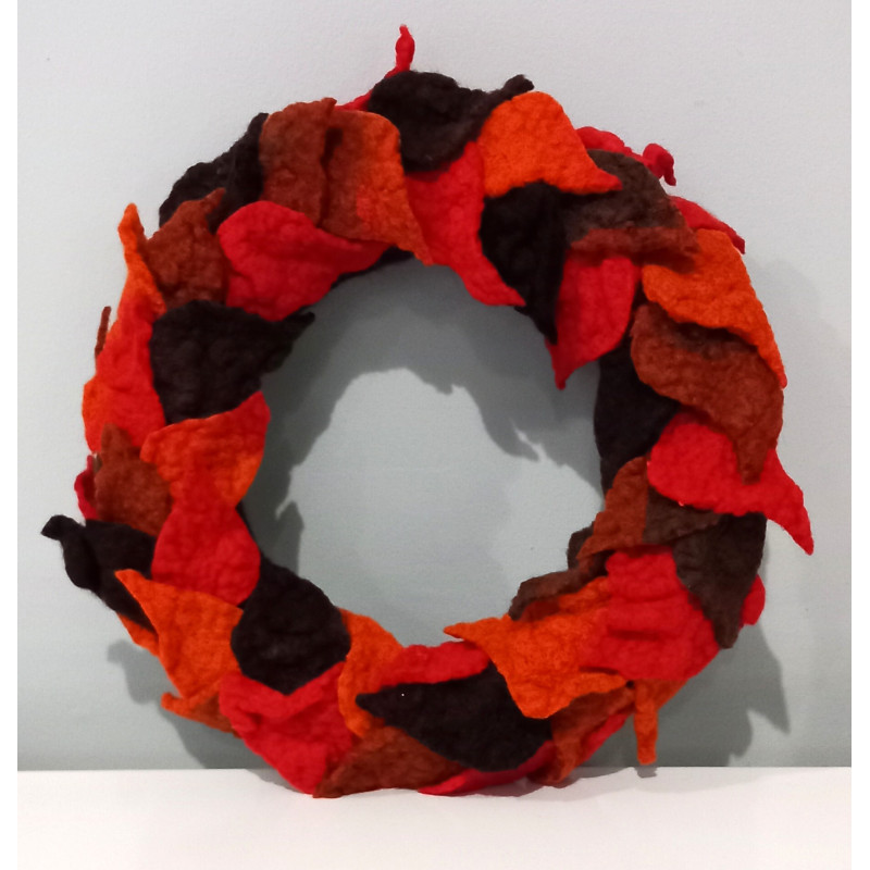 Wianek jesienny ręcznie filcowany