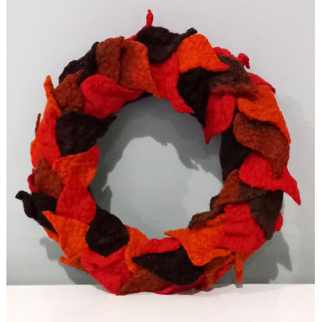 Wianek jesienny ręcznie filcowany