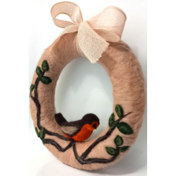 Wianek z ptaszkiem rękodzieło