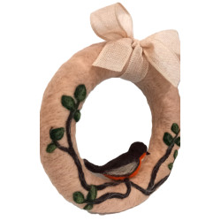 Wianek z ptaszkiem rękodzieło