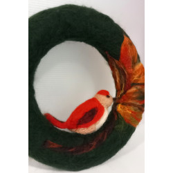 Wianek z ptaszkiem rękodzieło